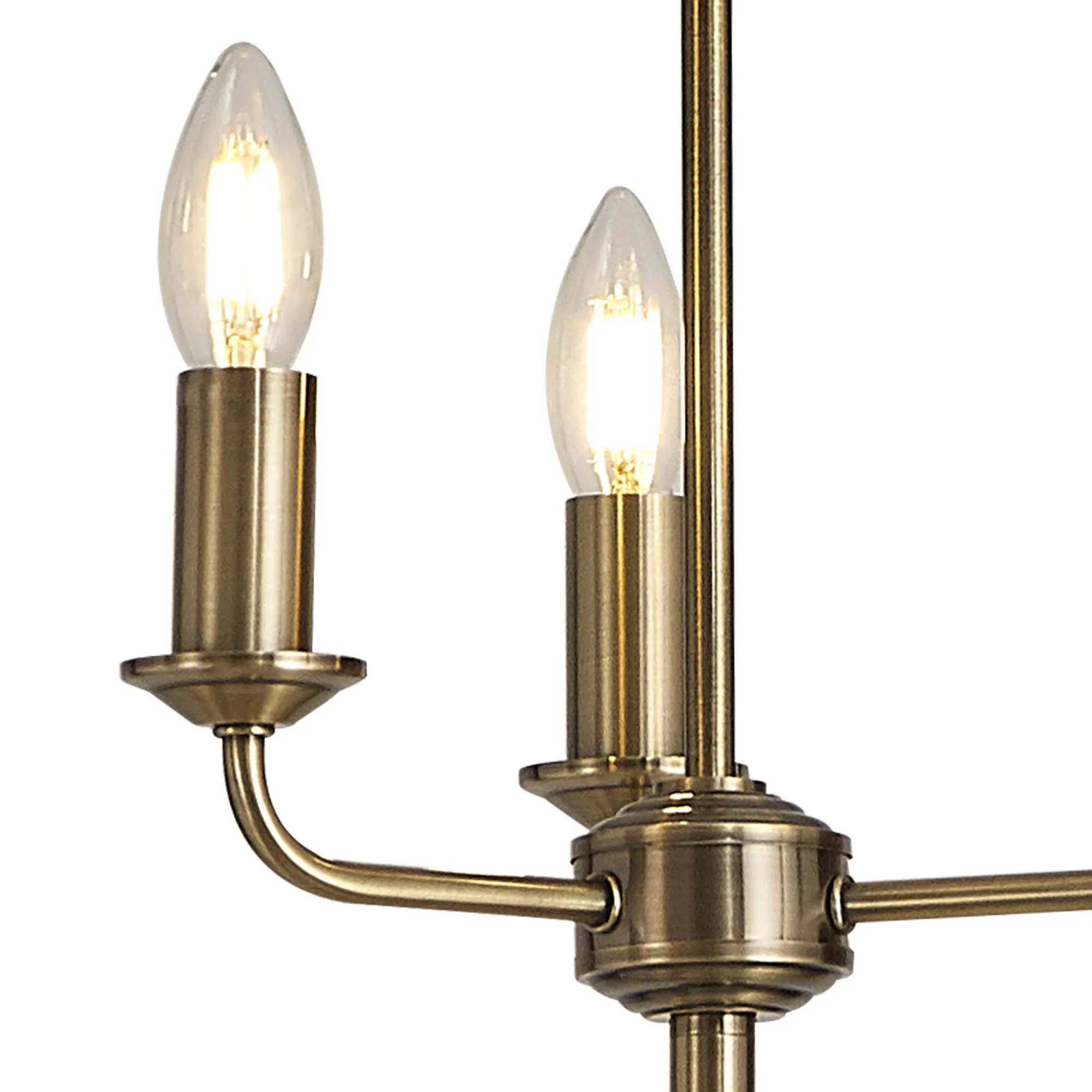 Banyan 45cm 3 Light Floor Lamp Antique Brass, Grey DK0902  Deco Banyan AB GR